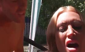 Wet & Wicked – Blonde with Big Boobs Gets Fucked at the Car Wash