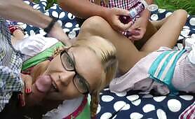German Sluts enjoying a hot outdoor Gangbang