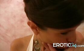 Horny Milf with big Boobs plays with a Dildo